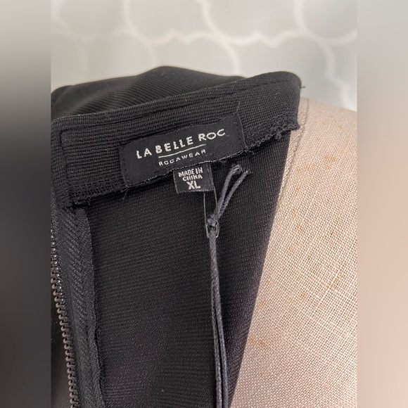 NWT LA BELLE ROC | black dress Size XL New Stretch Sexy - Picture 4 of 15